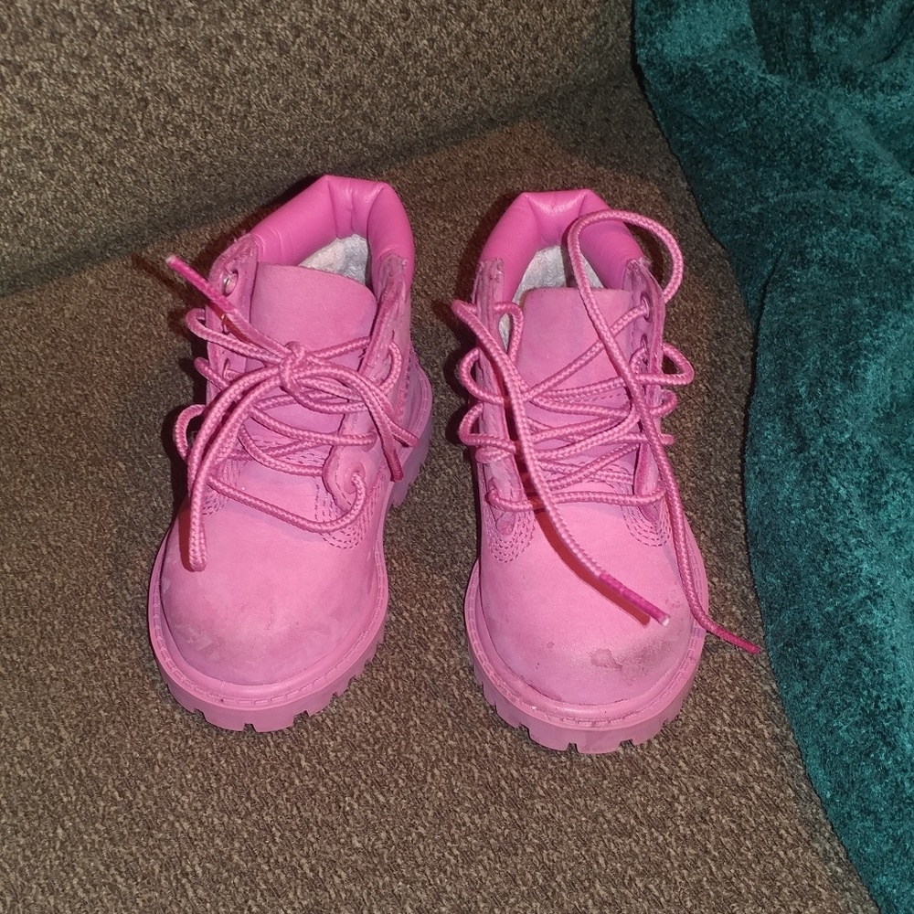 Pink Timberland boots